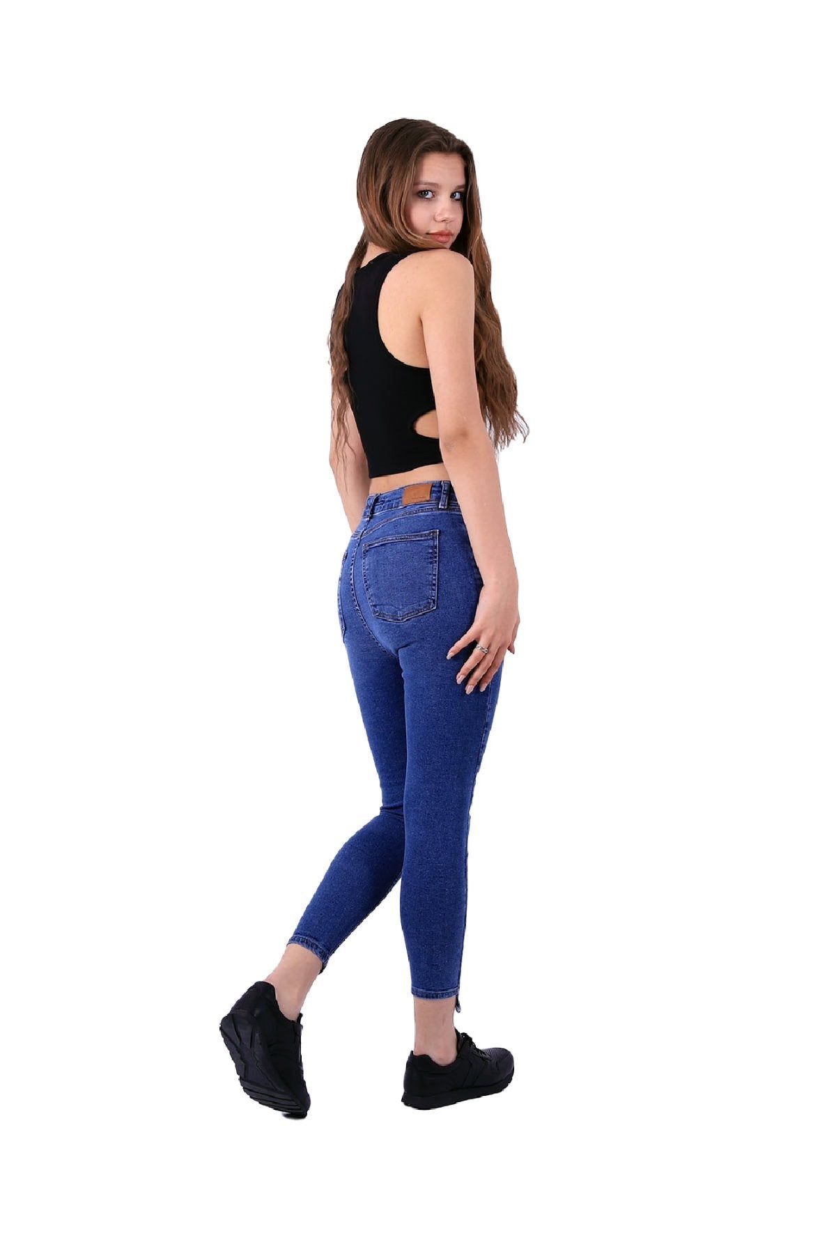 Asimetrik Paçalı Kot Pantolon 935