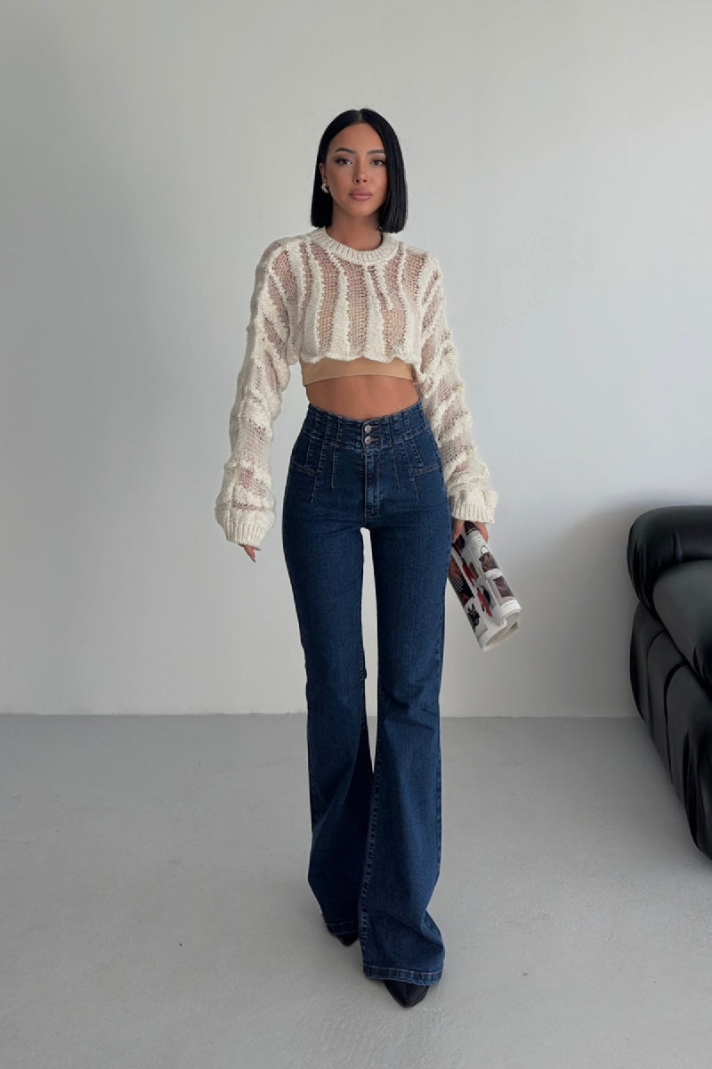 Pensli İspanyol Kot Pantolon 7021