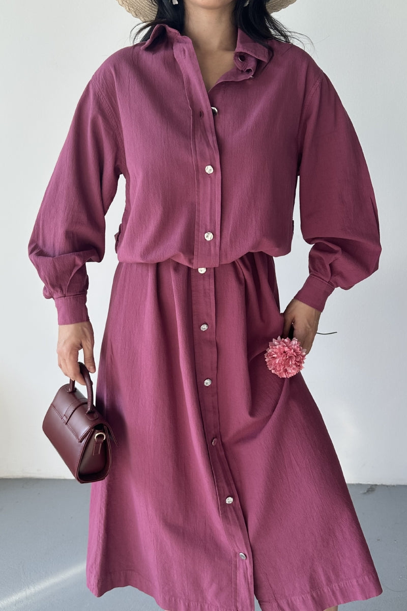 Uzun Keten Elbise HS303