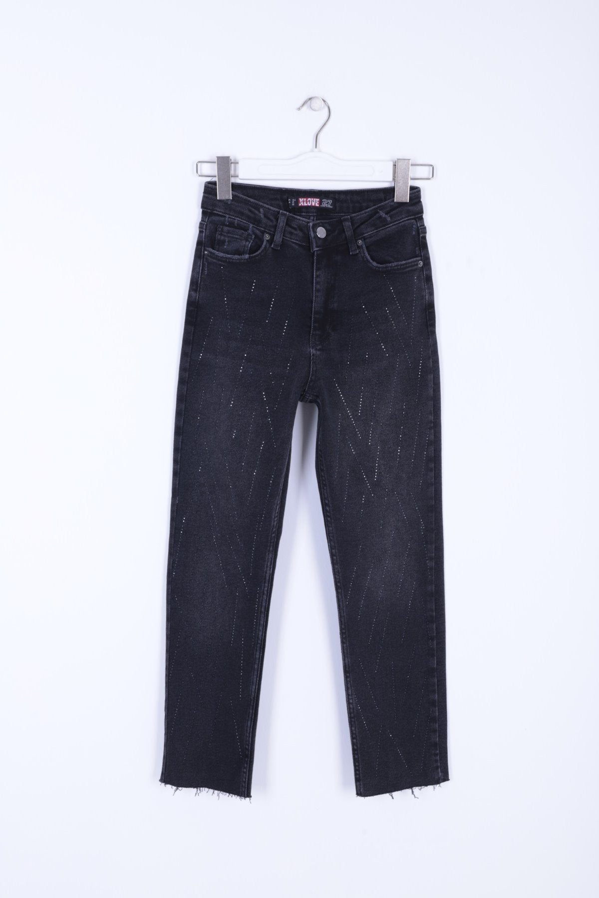 Taşlı Mom Fit Kot Pantolon 1725
