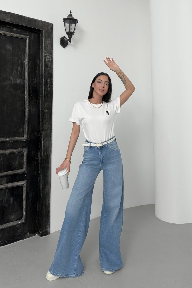 Geniş Paça Kot Pantolon 7082
