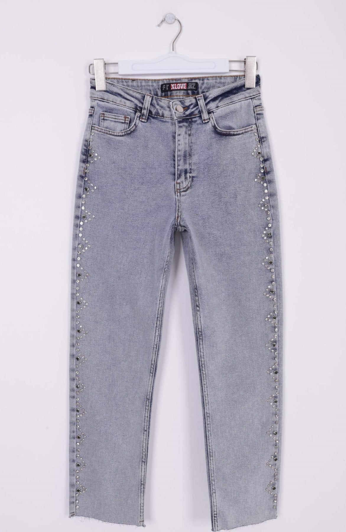 Yanları Droplı Mom Fit Kot Pantolon 7039