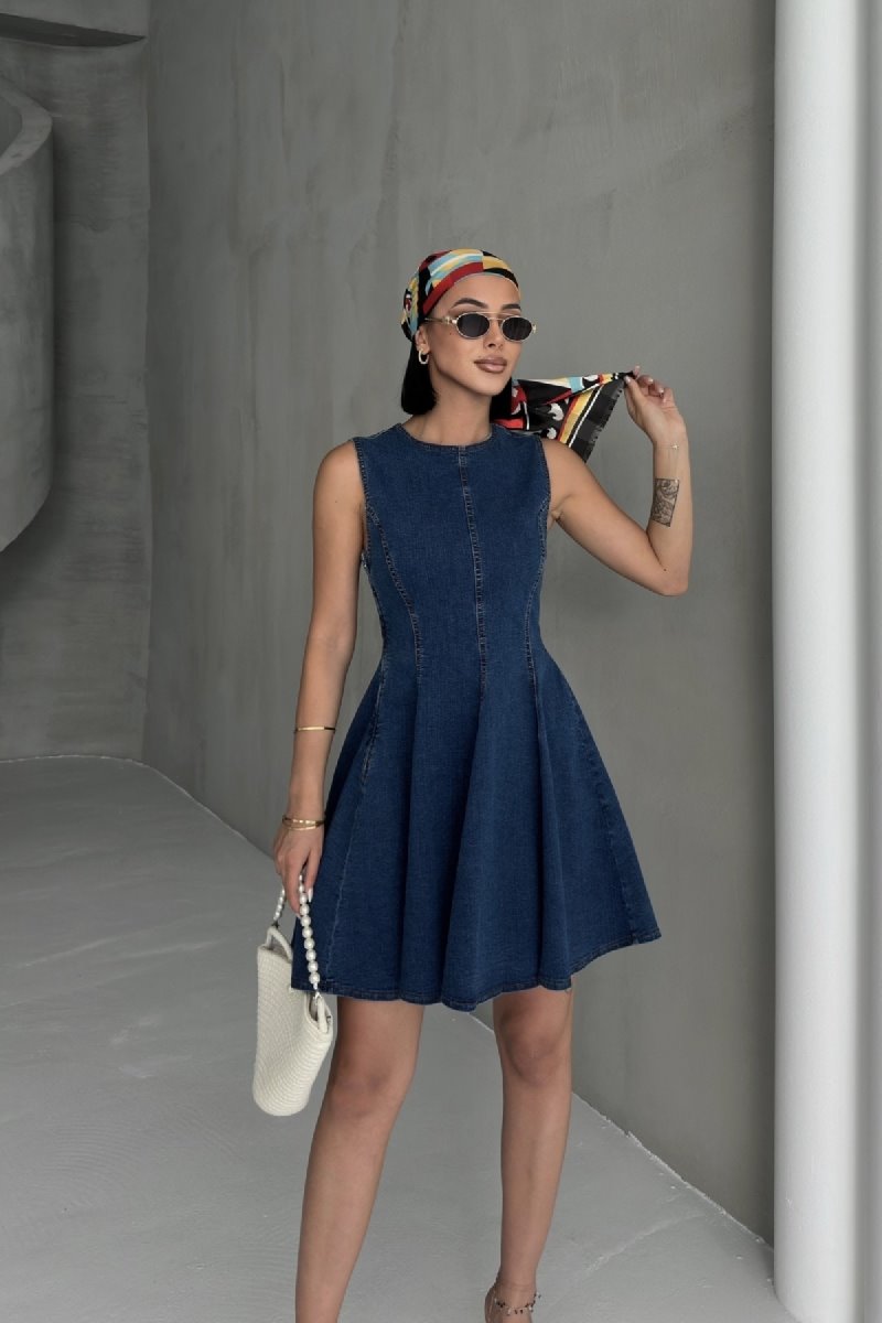 Kolsuz Volanlı Mini Elbise 3050
