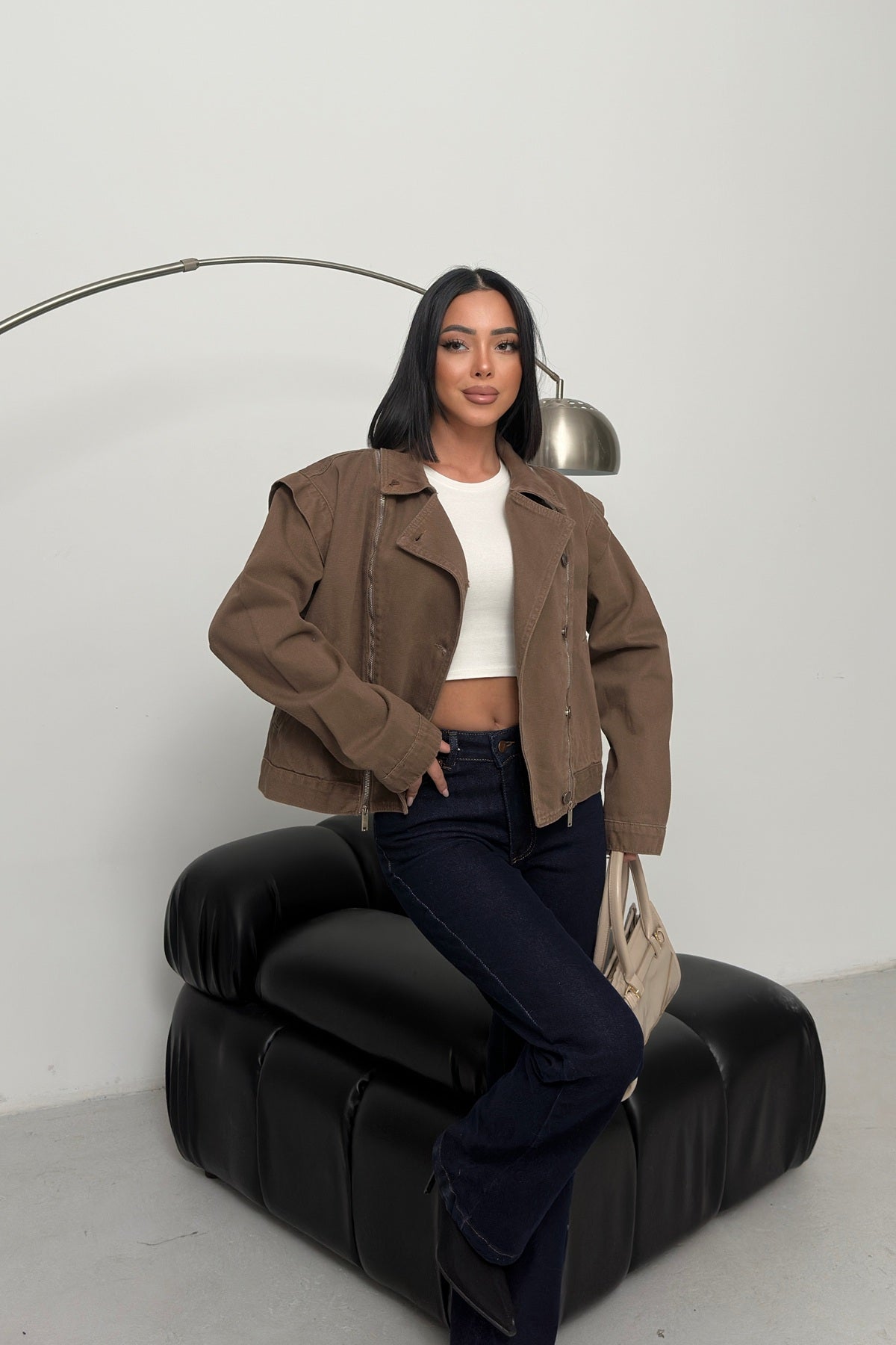 Fermuar Detaylı Kot Ceket 6141