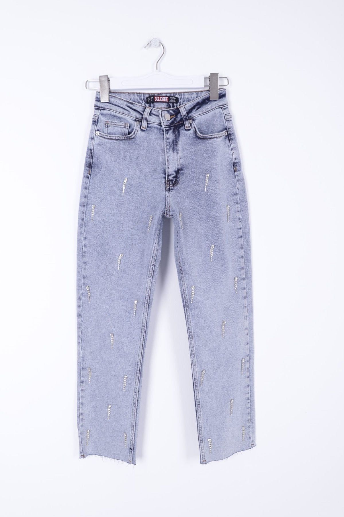 Damla Taşlı Mom Fit Kot Pantolon 7024