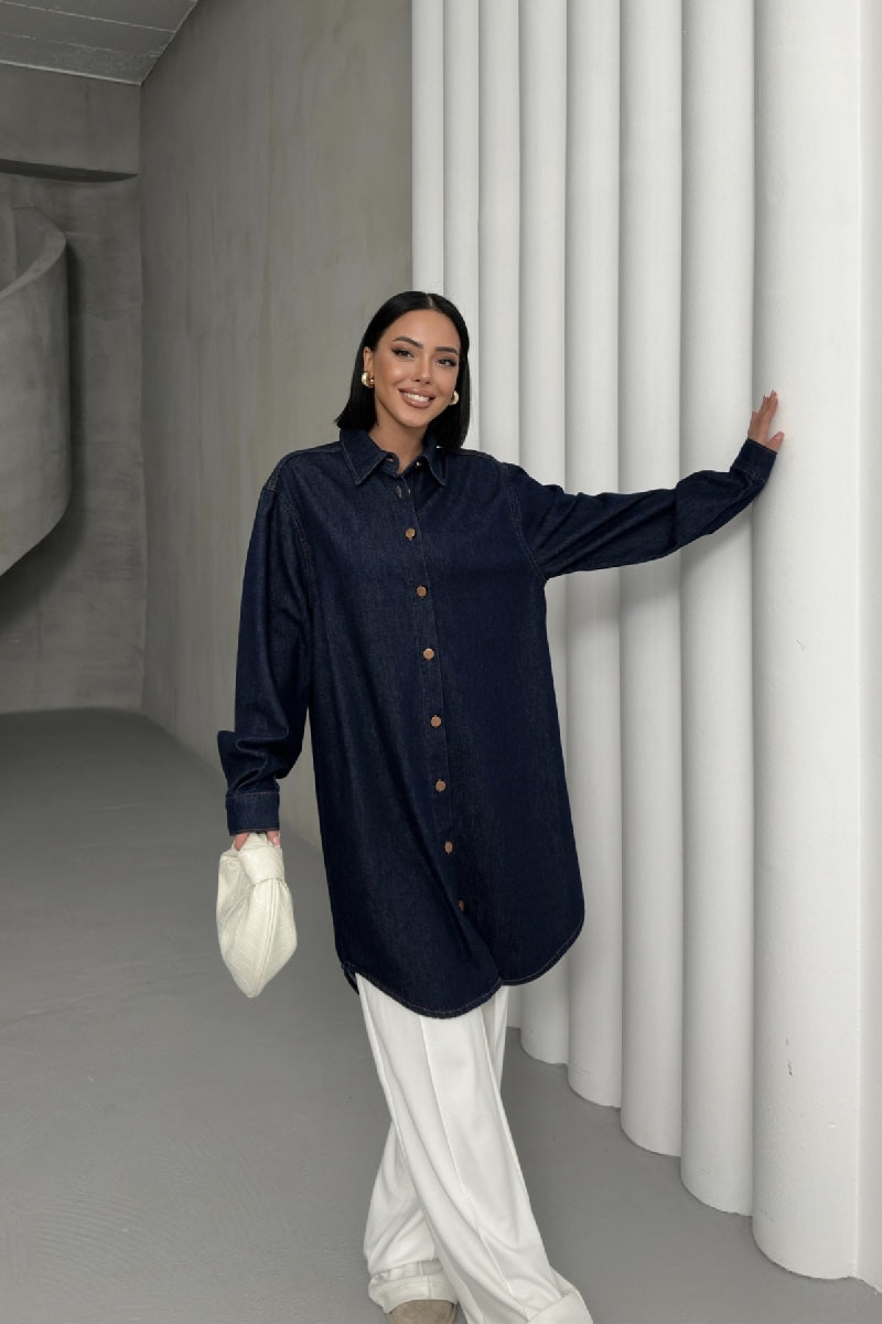 Balon Kollu Düğmeli Gömlek 6093