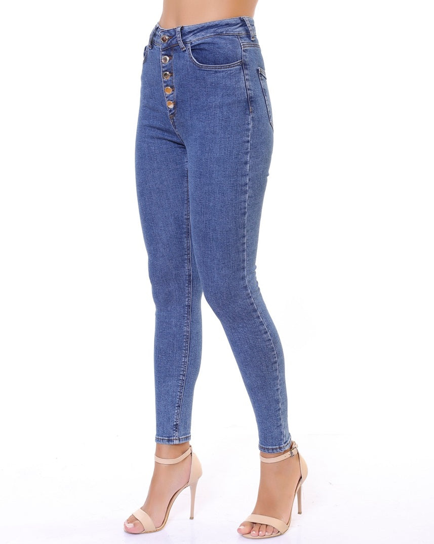 Önü 5 Düğmeli Skinny Kot Pantolon 755