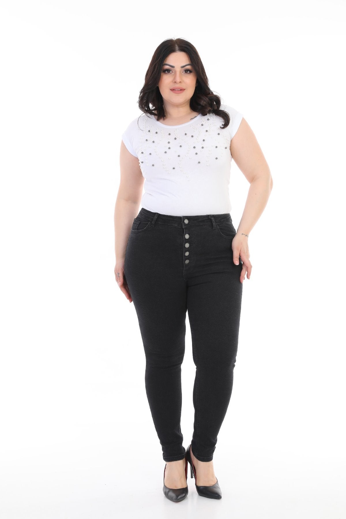 Önü 5 Düğmeli Skinny Kot Pantolon 755