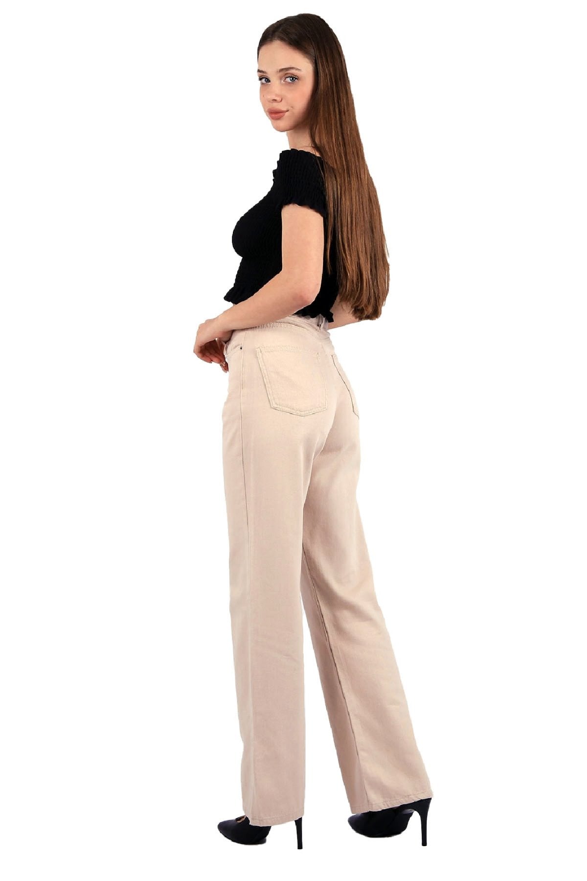 Paçası Yırtmaçlı Mom Fit Kot Pantolon 1732