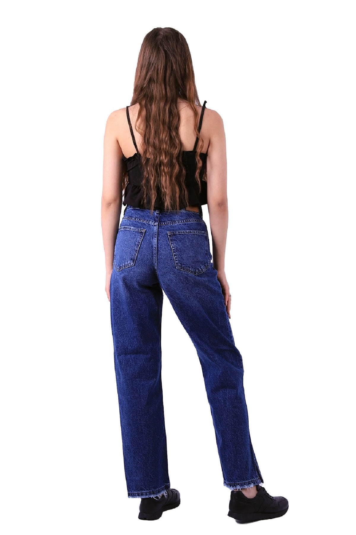 Paçası Yırtmaçlı Boru Paça Relax Kot Pantolon 931