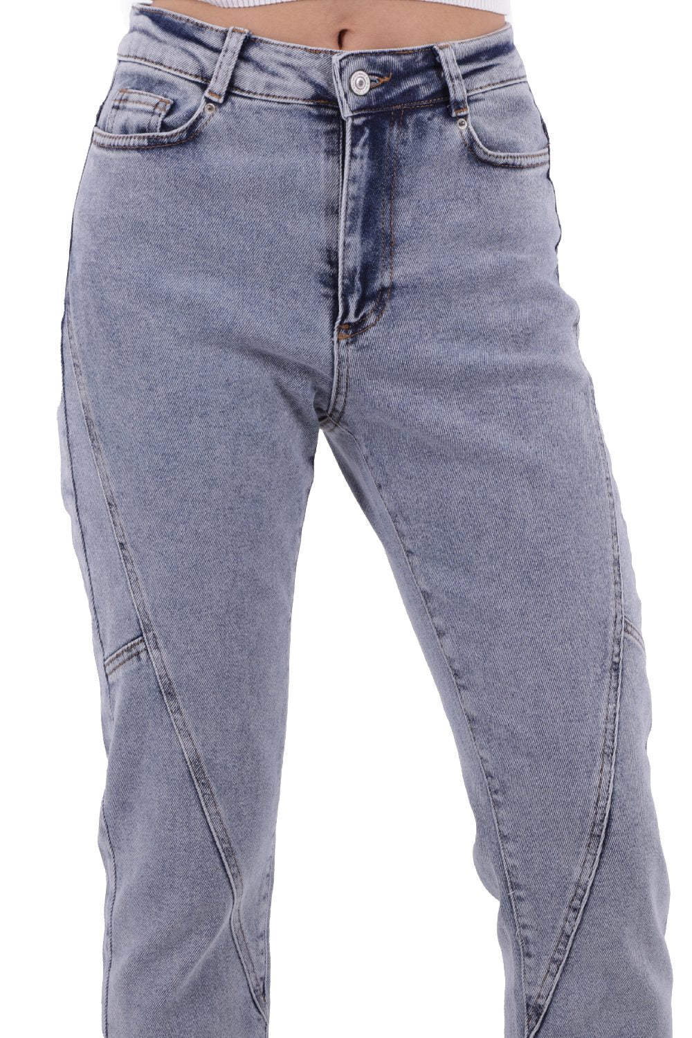 Parçalı Mom Pantolon 778