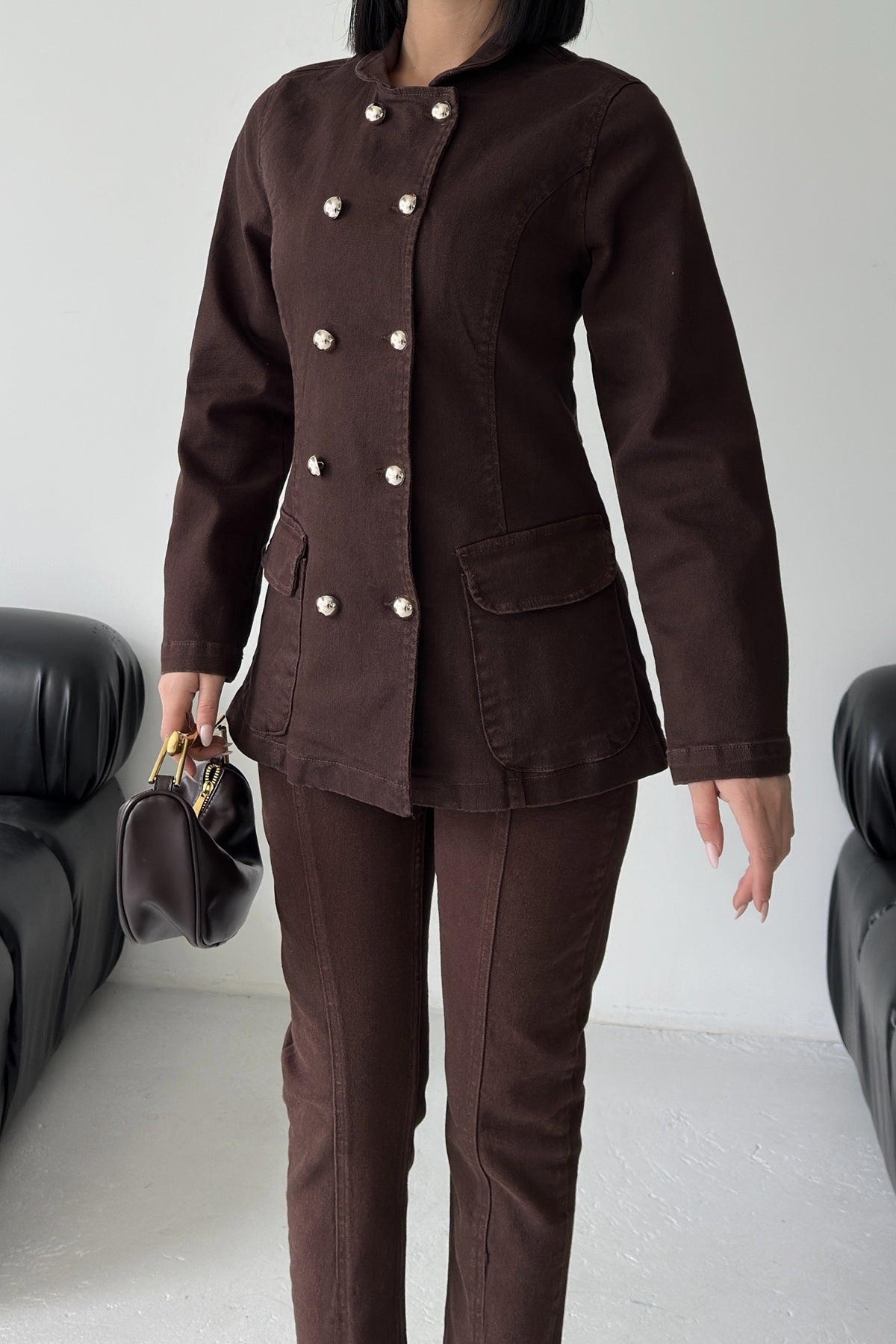 Belden Oturtmalı Düğmeli Gömlek 6248