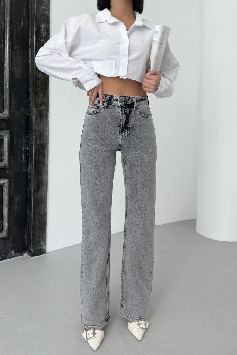 Yüksel Bel Straight Kot Pantolon 7033