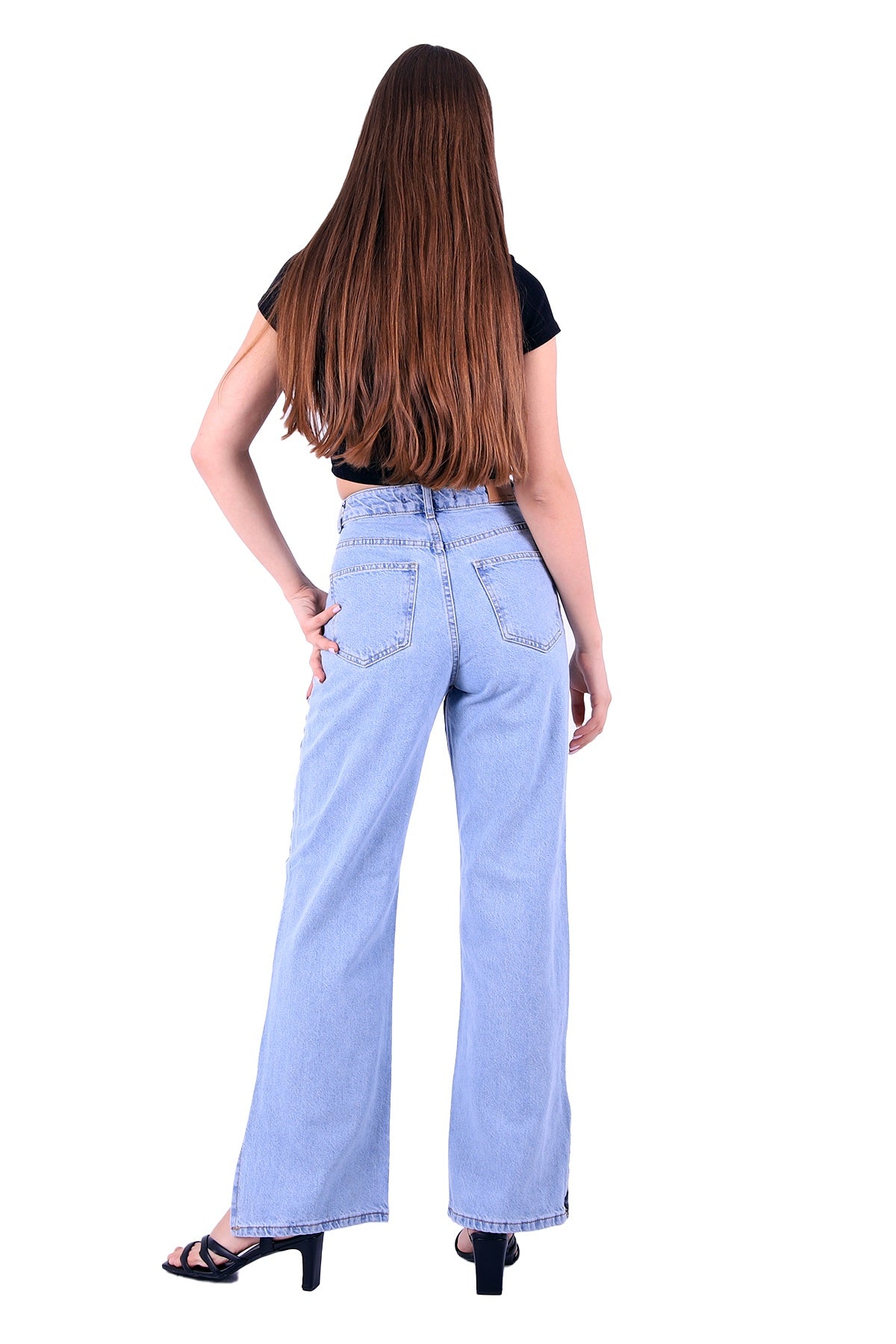 Paçası Yırtmaçlı Mom Fit Kot Pantolon 1732