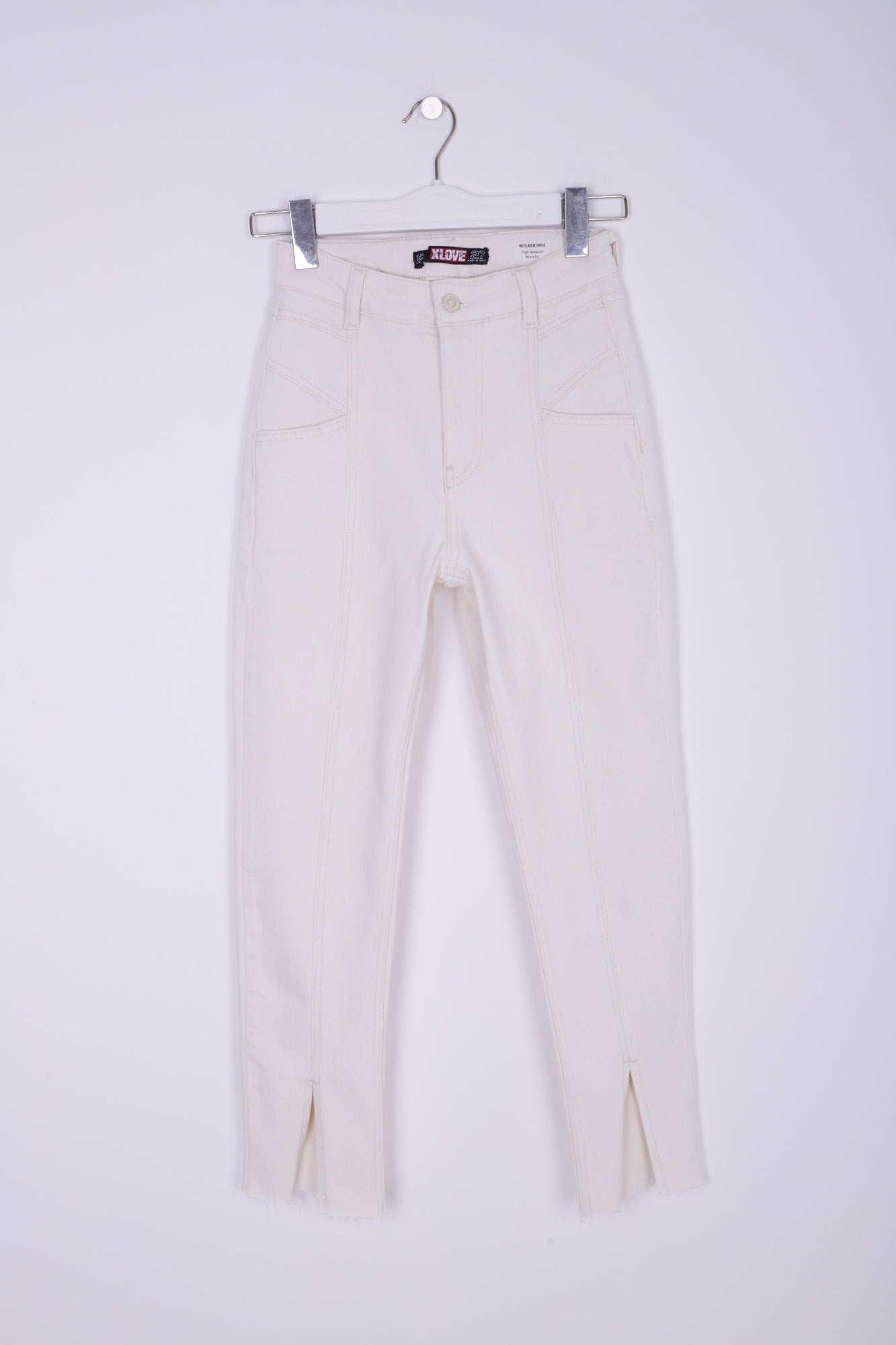 Parçalı Önü Yırtmaçlı Dikişsiz Paça Pantolon 1743