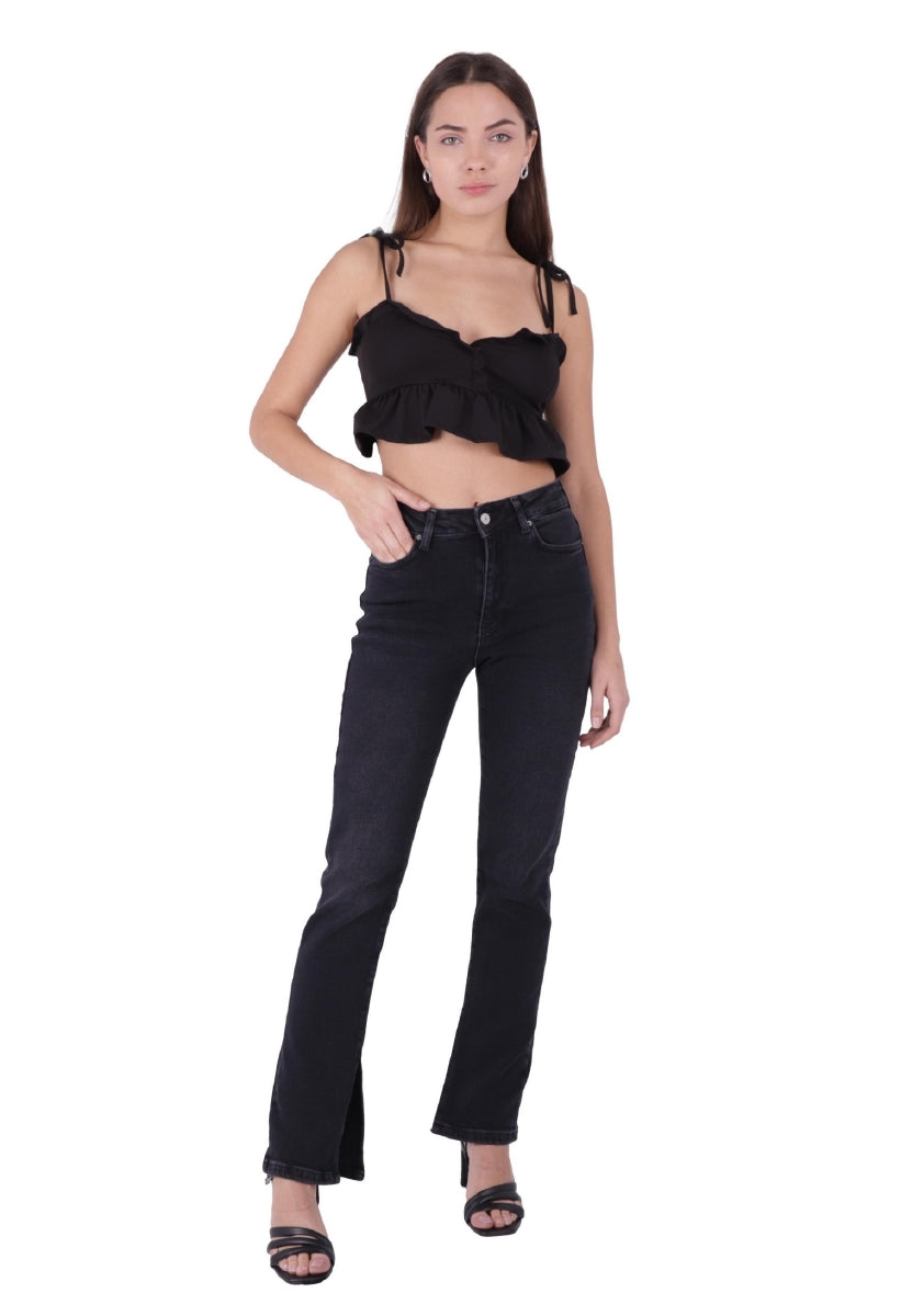 Yırtmaç Detaylı Düz Jean 1844