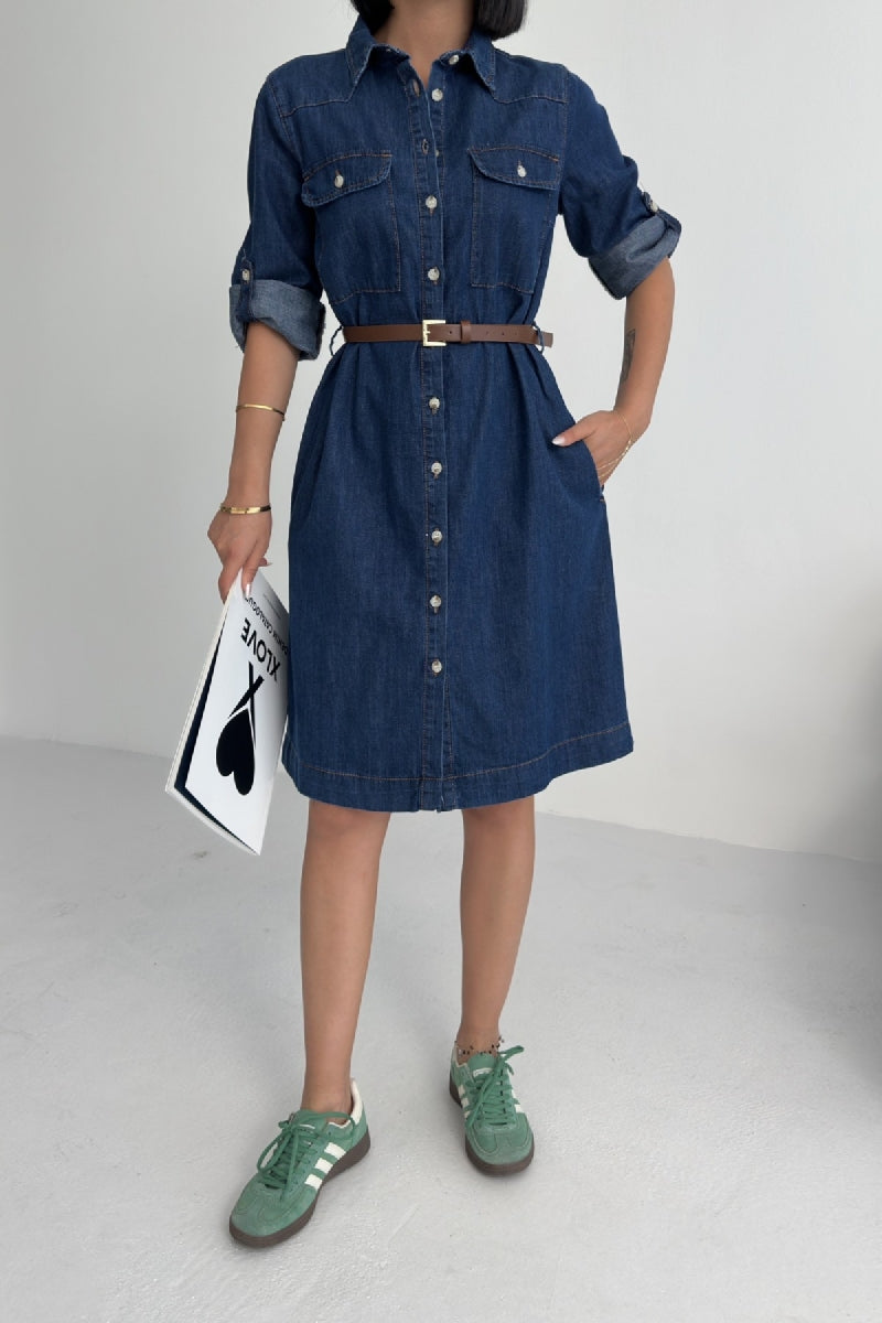 Düğmeli Uzun Gömlek 6102