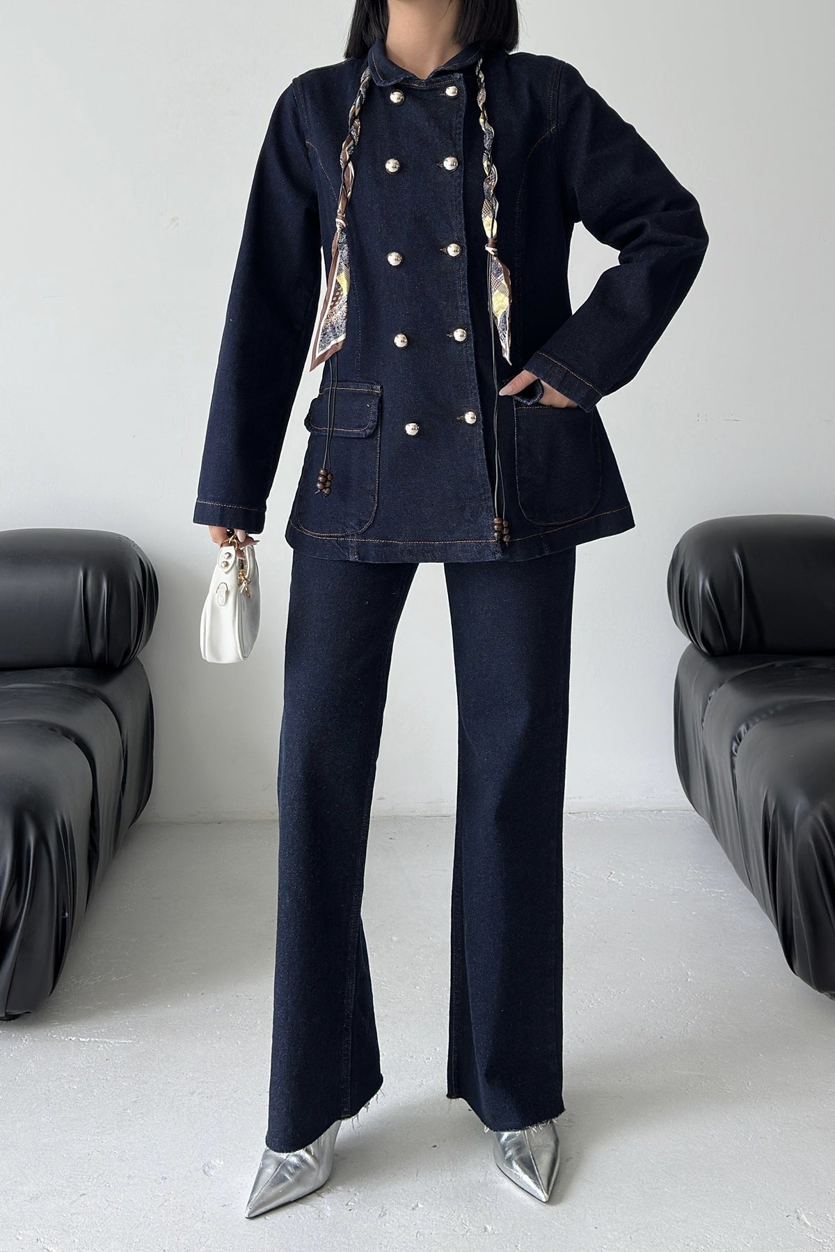 Belden Oturtmalı Düğmeli Gömlek 6248