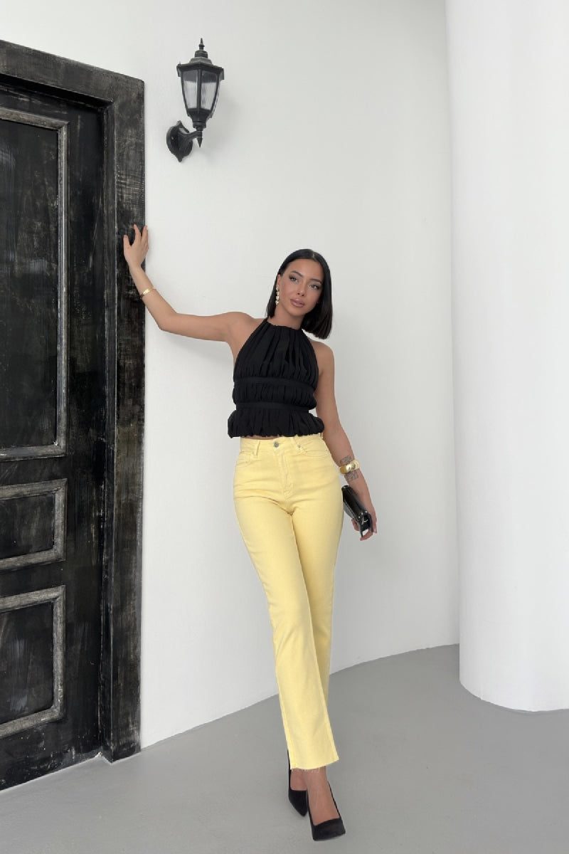 Dikişsiz Paça Mom Fit Kot Pantolon 764