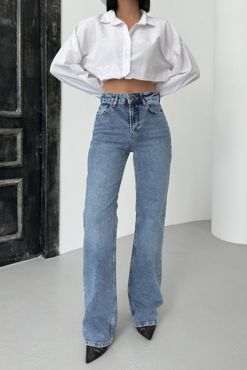 Yüksel Bel Straight Kot Pantolon 7033