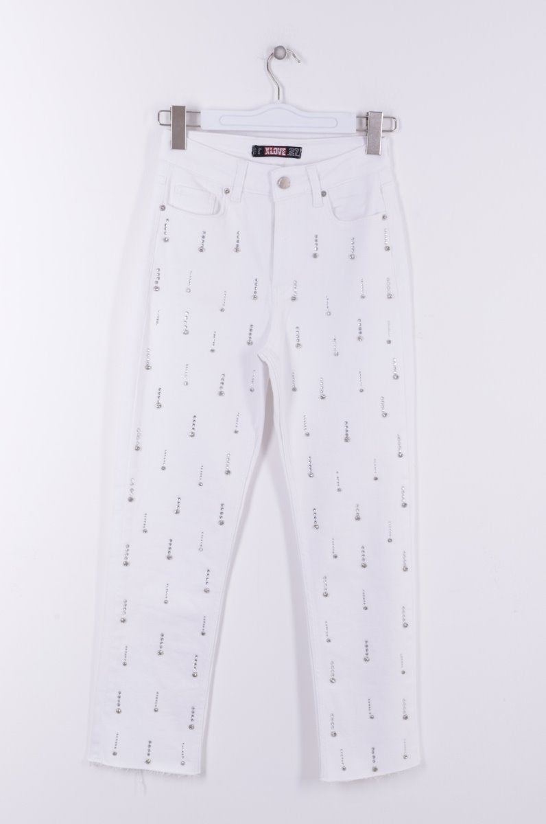 Tek Taraflı Droplı Mom Fit Kot Pantolon 7038