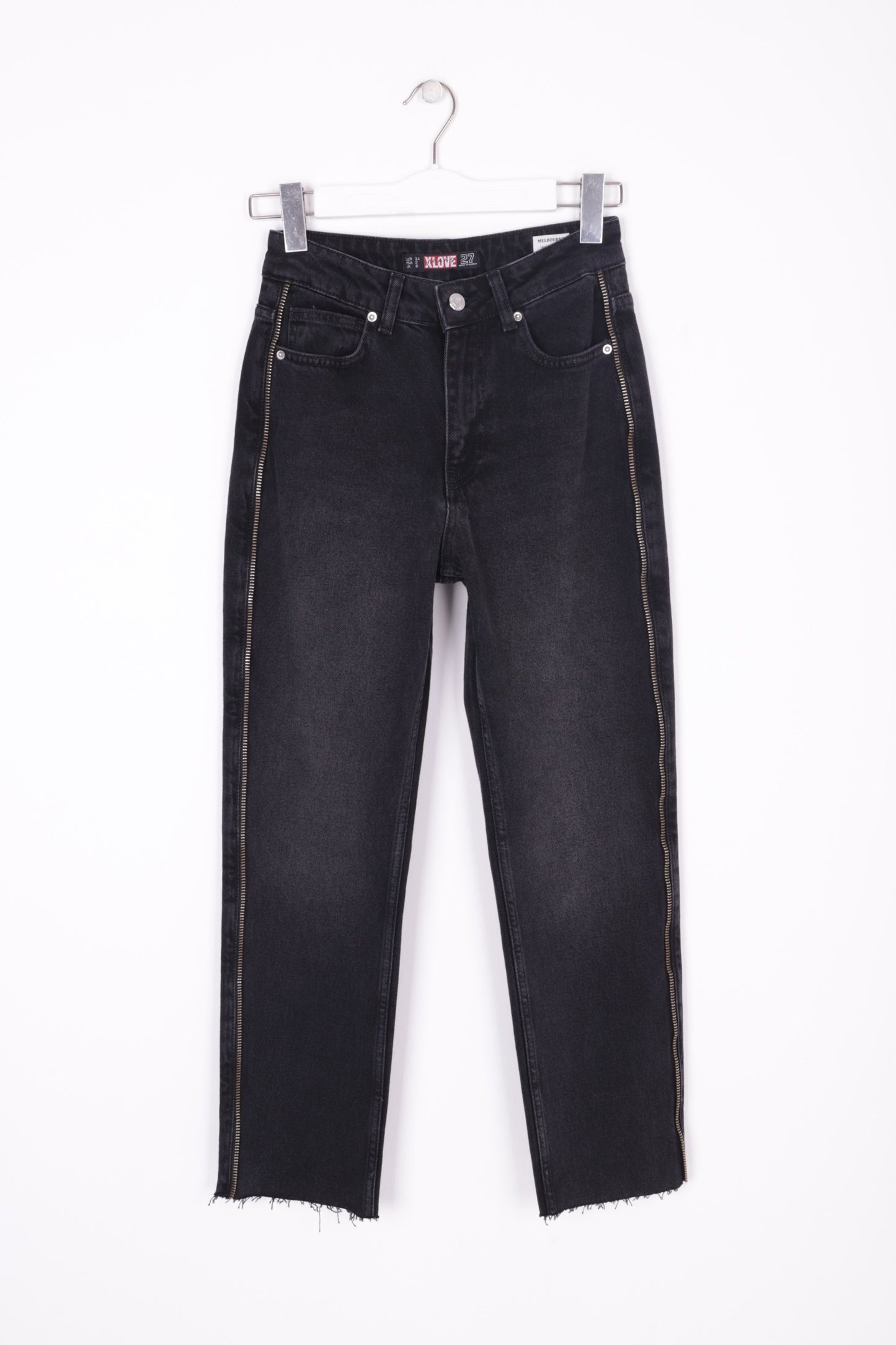 Şerit Fermuarlı Kot Pantolon 7004