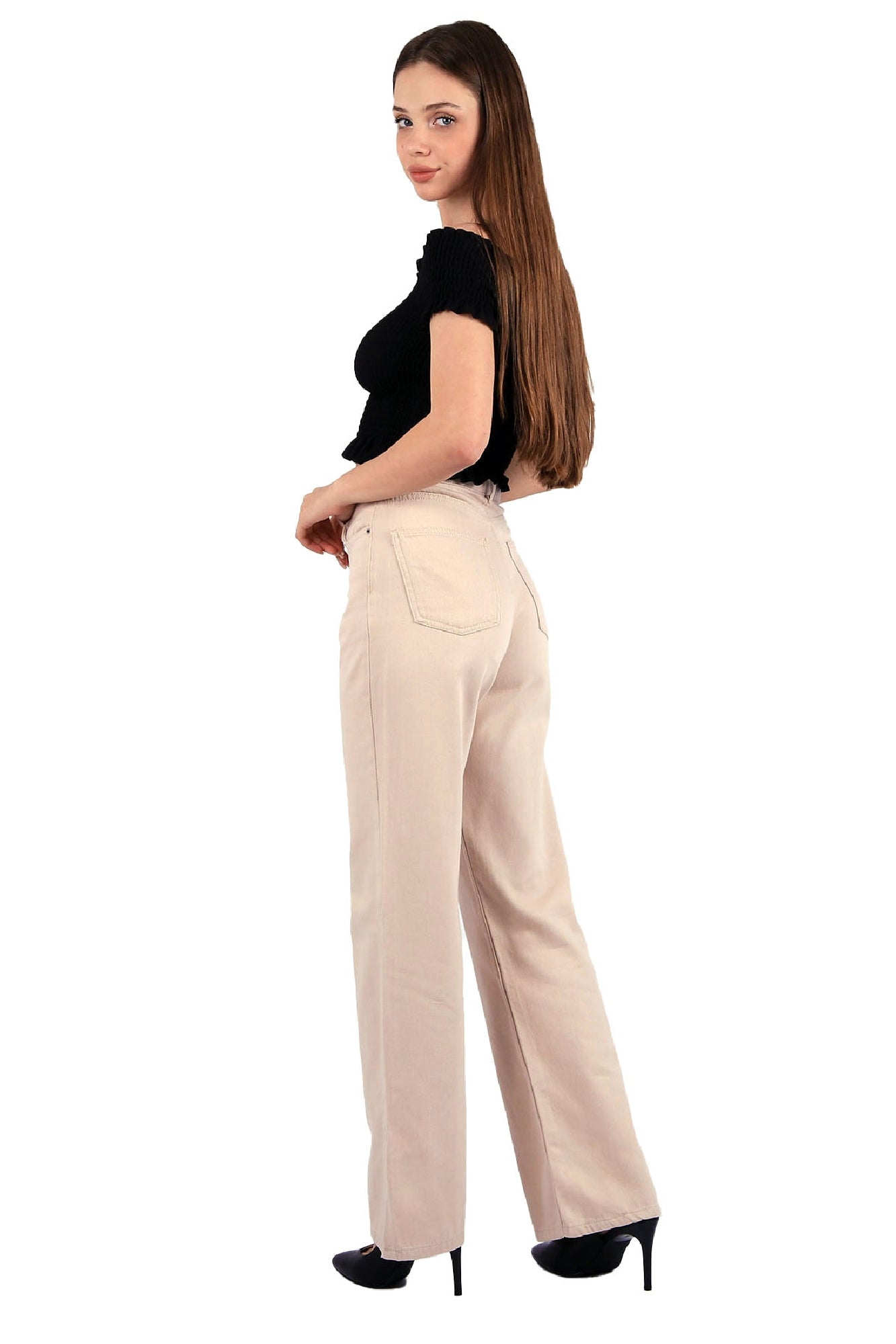 Paçası Yırtmaçlı Mom Fit Kot Pantolon 1732