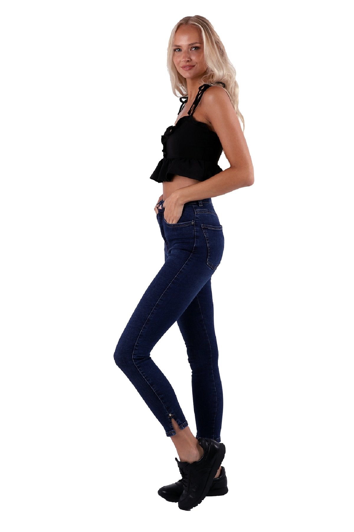 Yanı Yırtmaçlı Kot Pantolon 1745