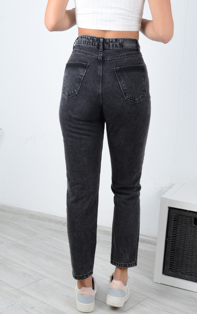 Parçalı Mom Pantolon 778