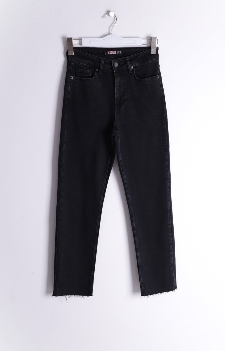 Dikişsiz Paça Mom Fit Kot Pantolon 764