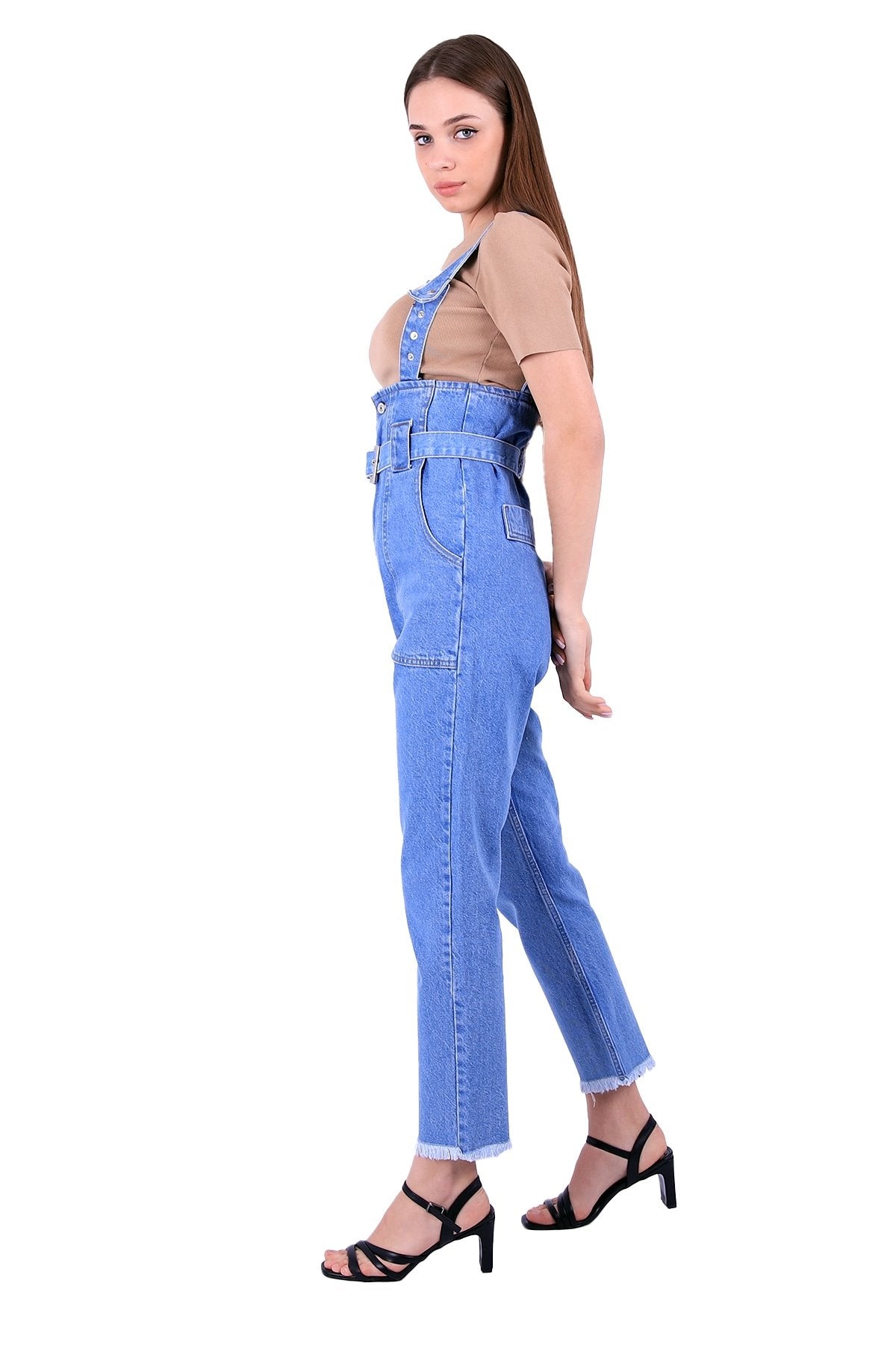 Beli Kemerli Salopet Tulum Kot Pantolon 327