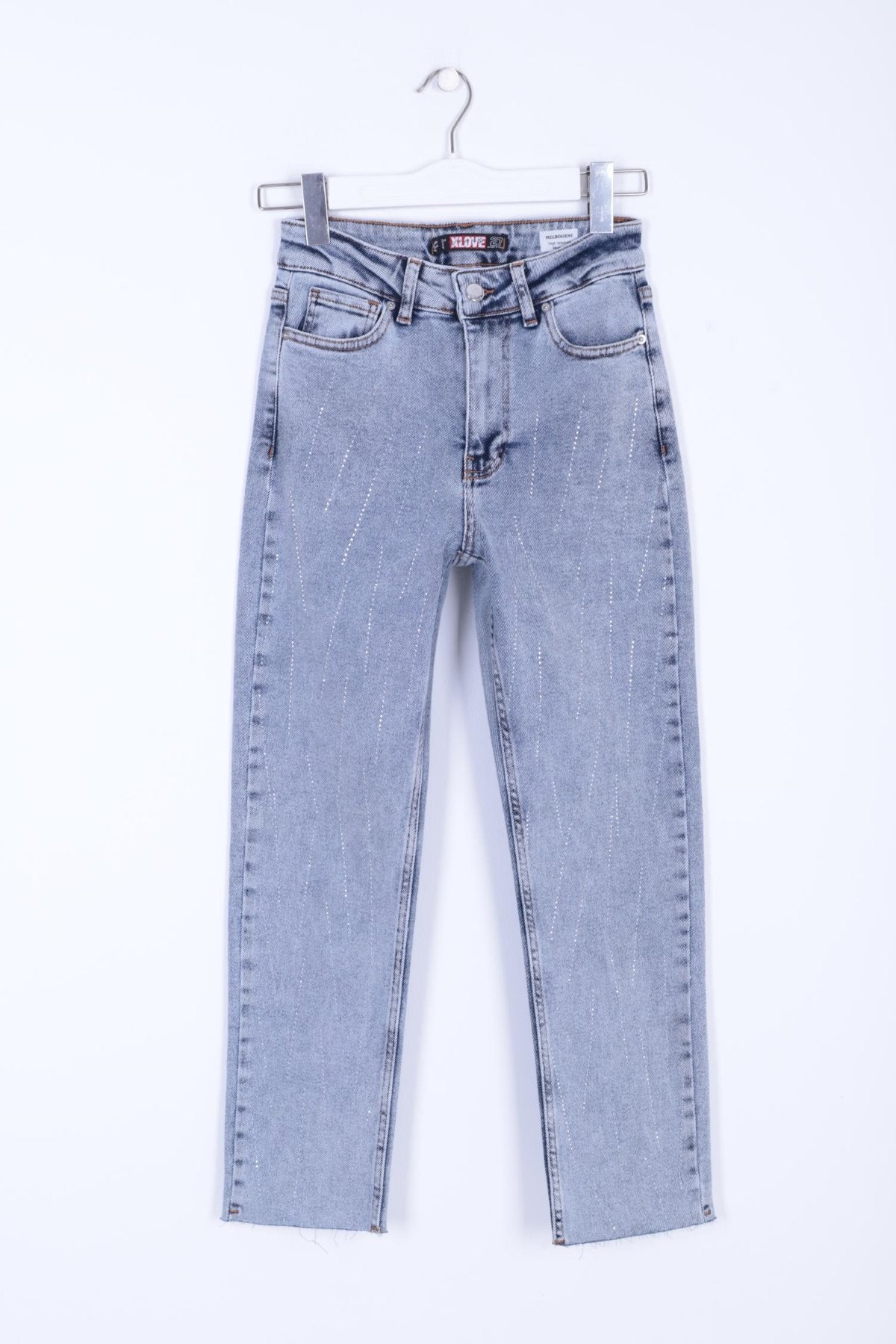 Taşlı Mom Fit Kot Pantolon 1725