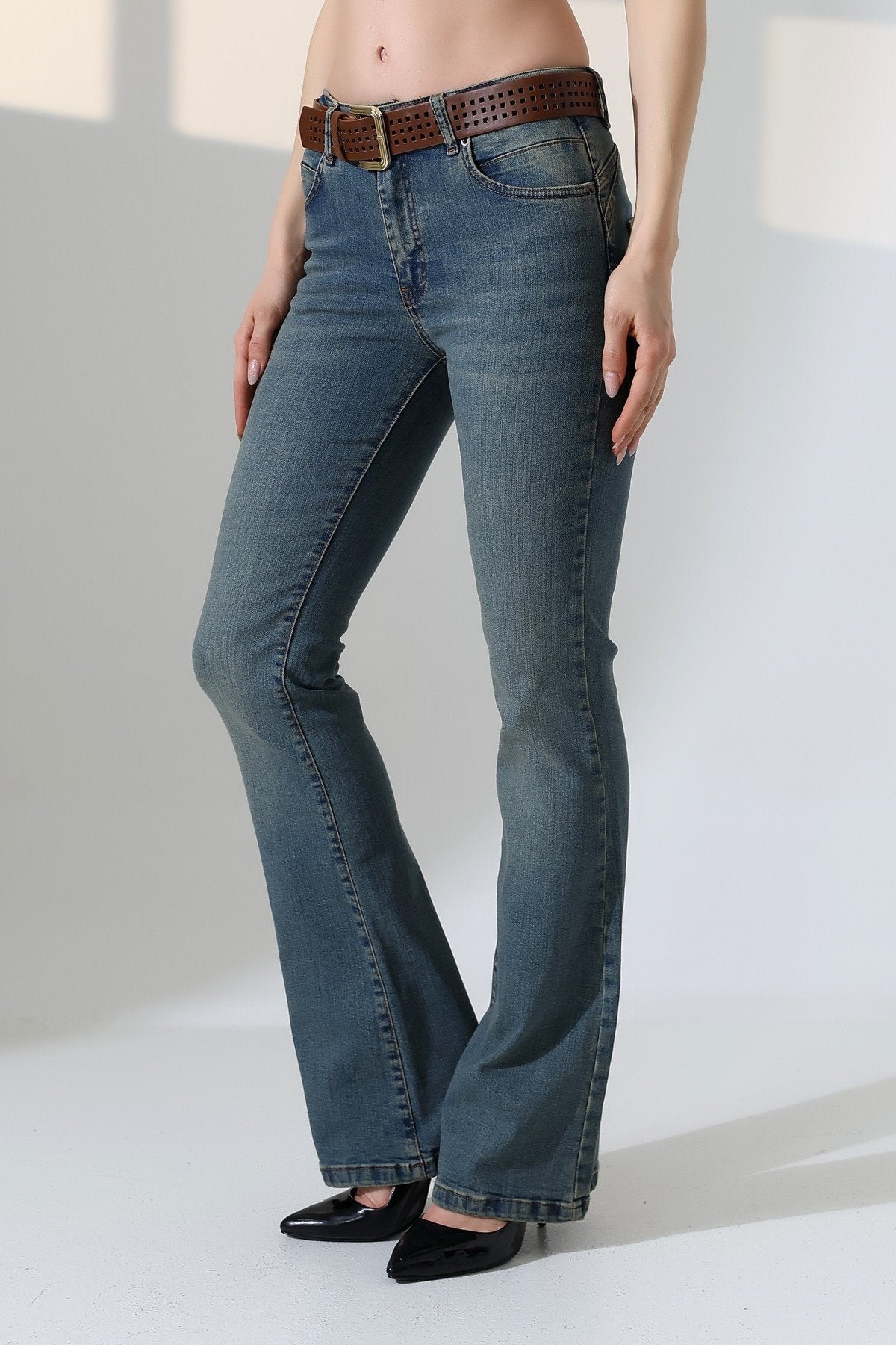 Push Up İspanyol Kot Pantolon 7108