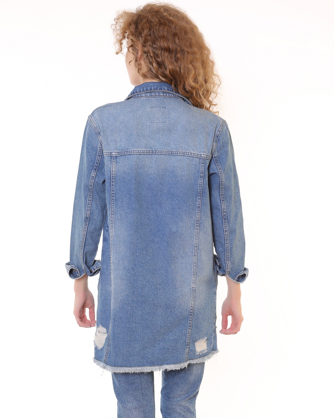 Altı Püsküllü Boyfriend Kot Ceket 679