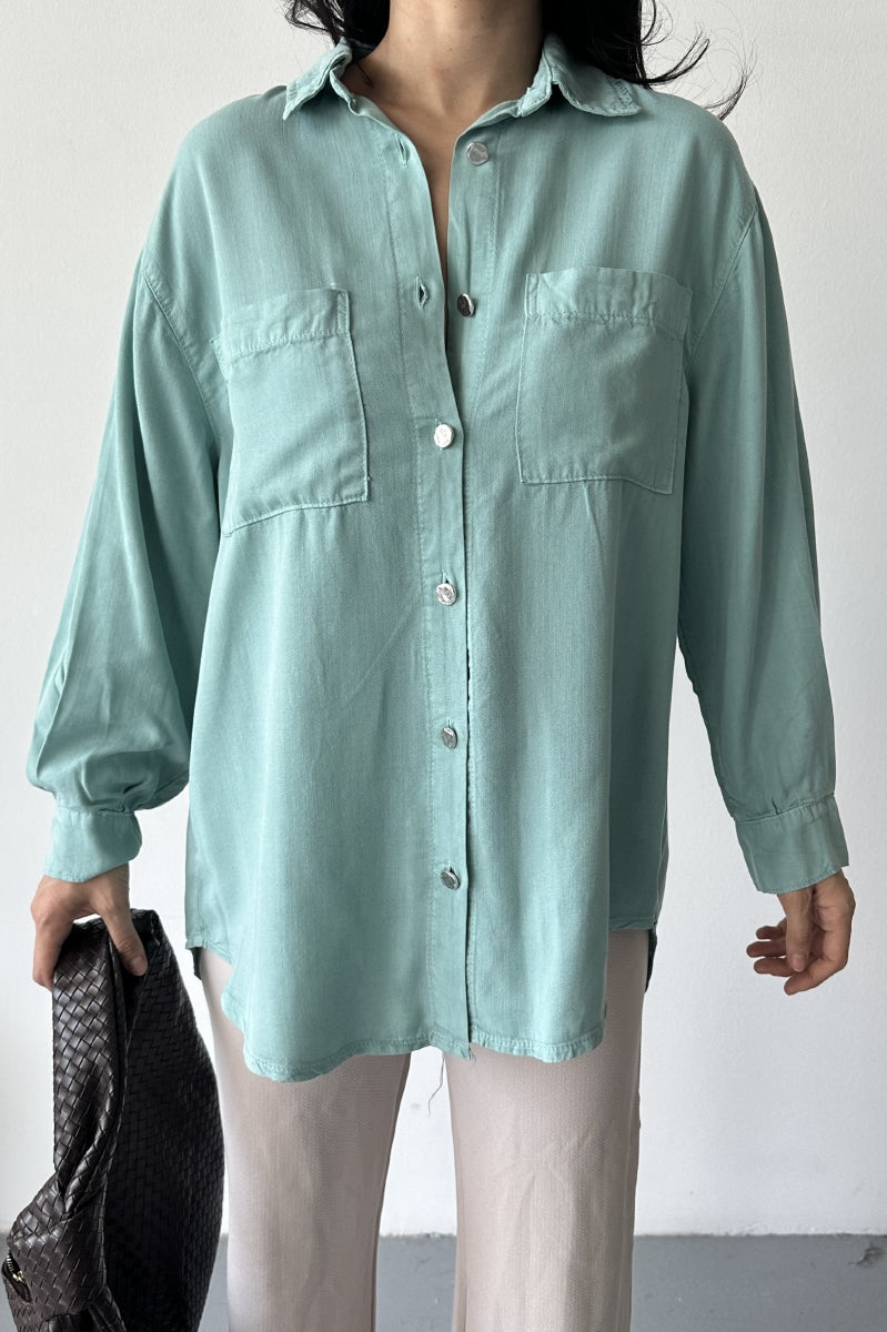 Cepli Oversize Keten Gömlek HS609