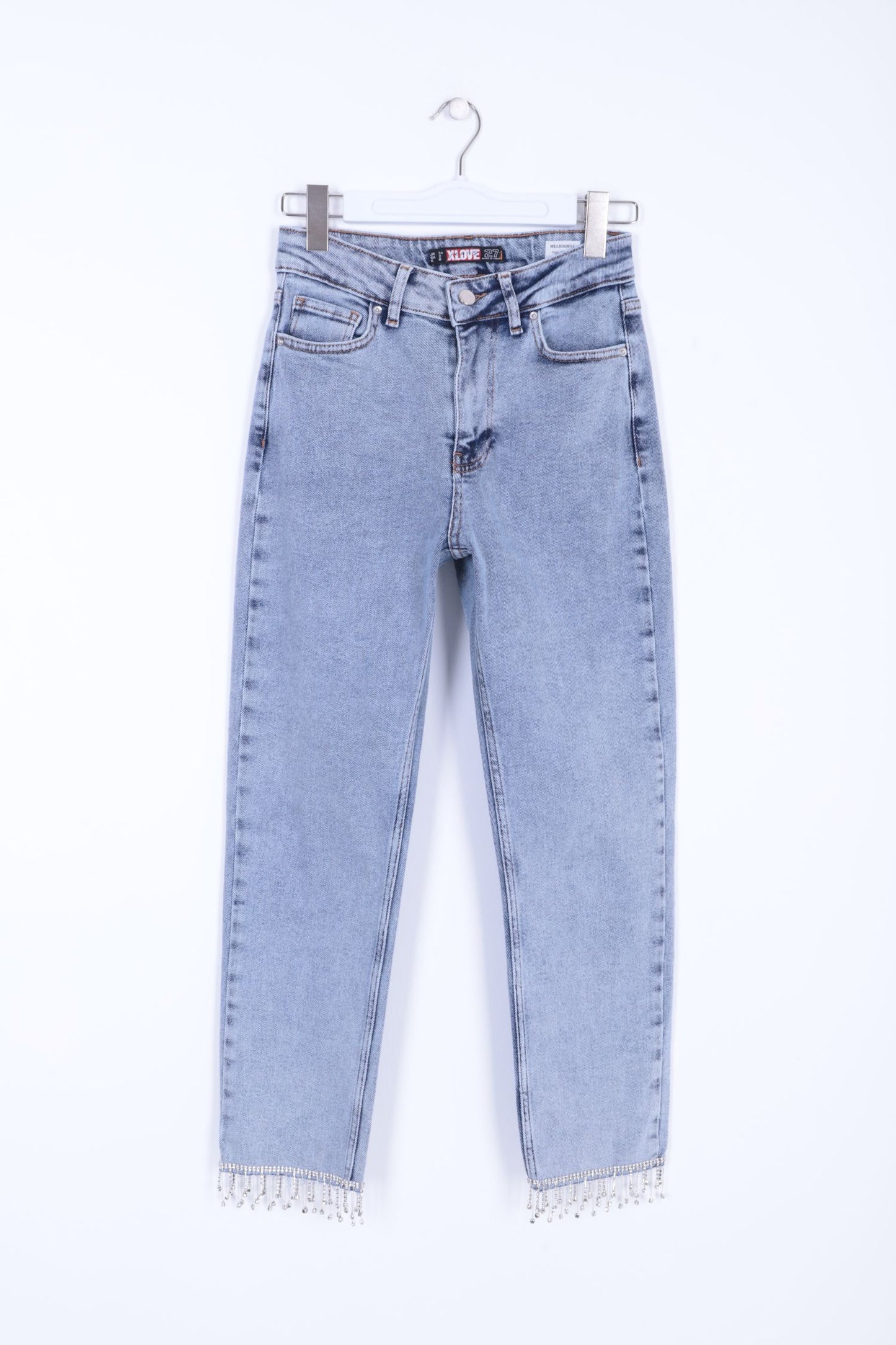 Paçasılı Dikişsiz Paça Mom Kot Pantolon 1890