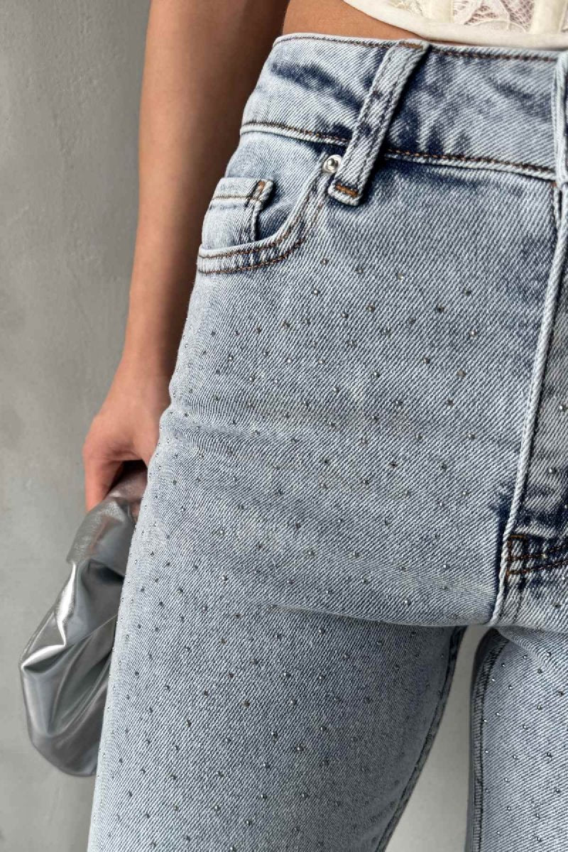 Serpme Yıldızlı Mom Fit Kot Pantolon 7040
