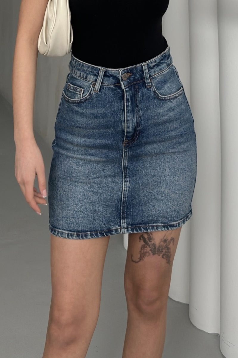 Kısa Boy Kot Etek 1036