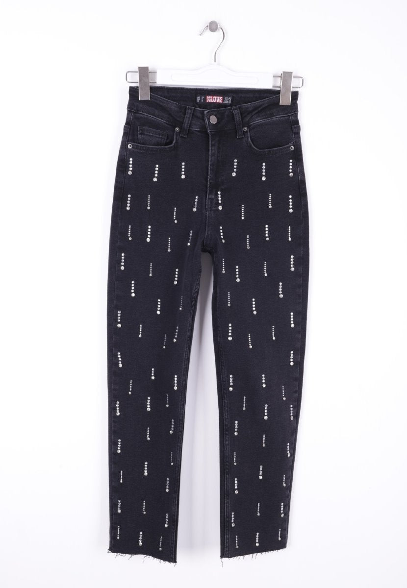 Tek Taraflı Droplı Mom Fit Kot Pantolon 7038