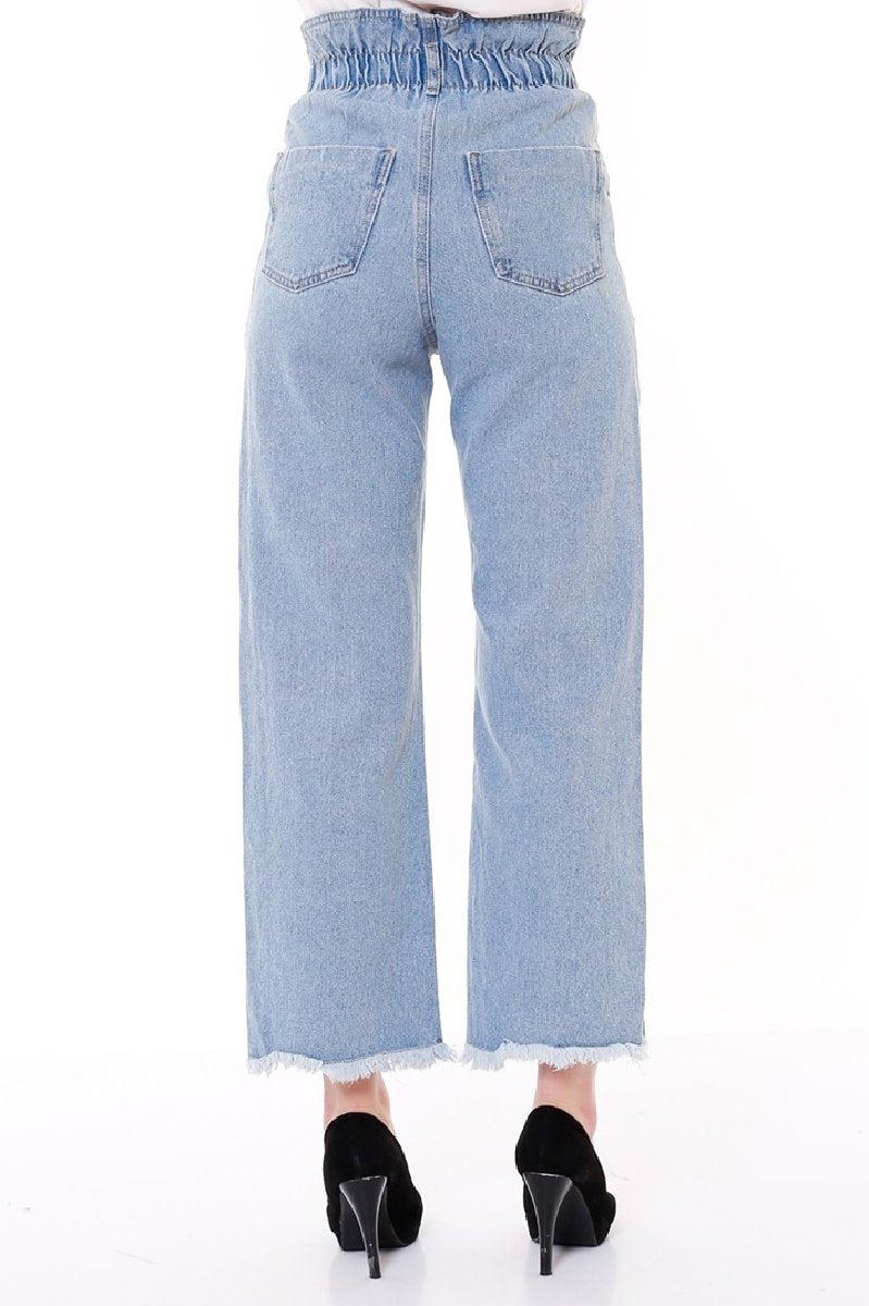 Beli Lastikli Bol Paça Relax Kot Pantolon 789