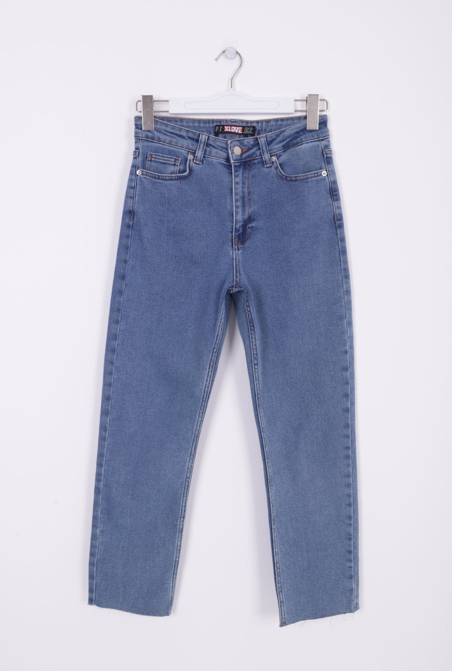 Dikişsiz Paça Mom Fit Kot Pantolon 764