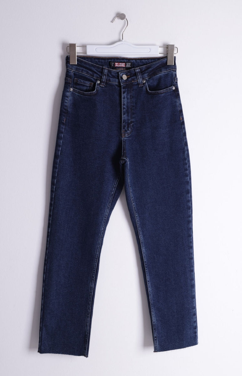 Dikişsiz Paça Mom Fit Kot Pantolon 764