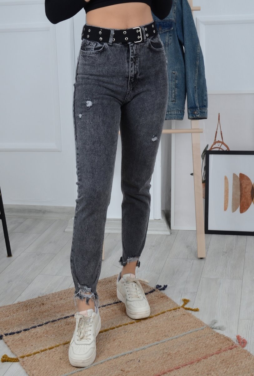 Paçası Mom Fit Kot Pantolon 884