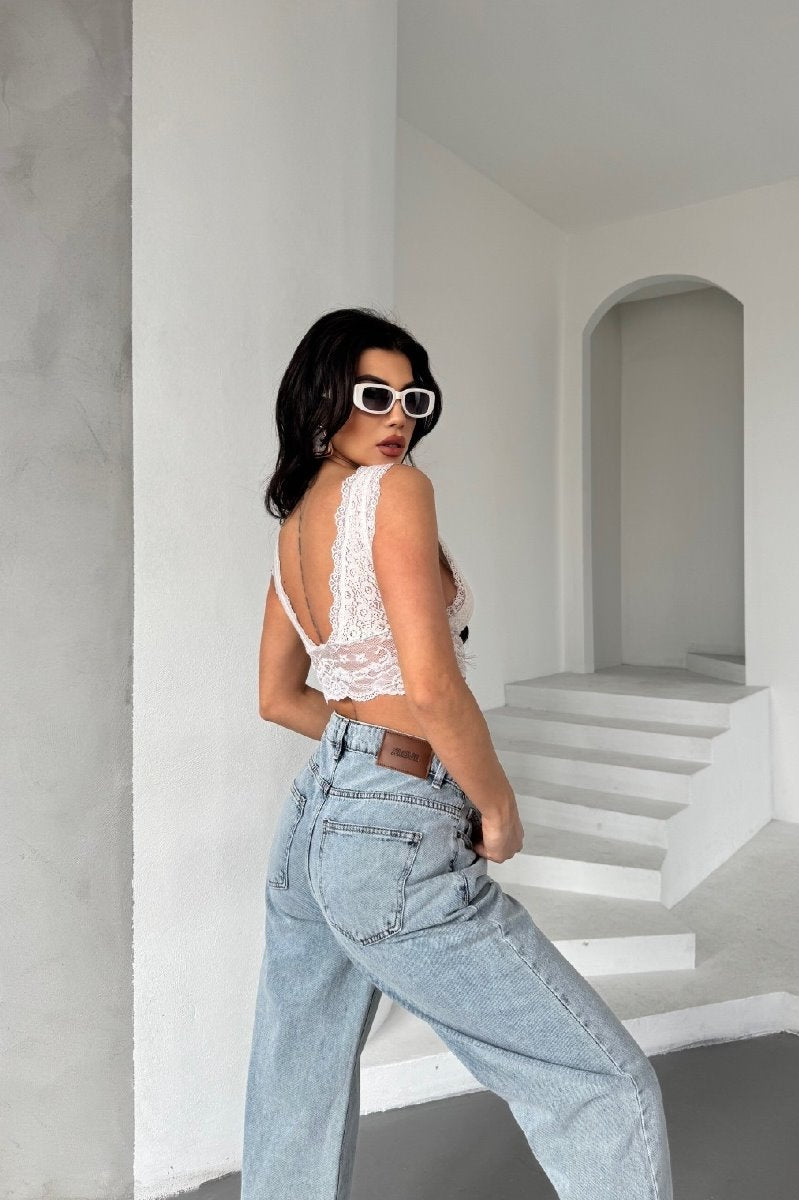 Likrasız Mom Kot Pantolon 7057