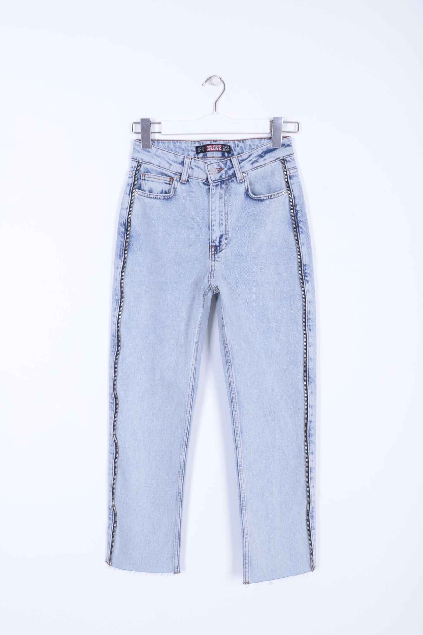 Şerit Fermuarlı Kot Pantolon 7004