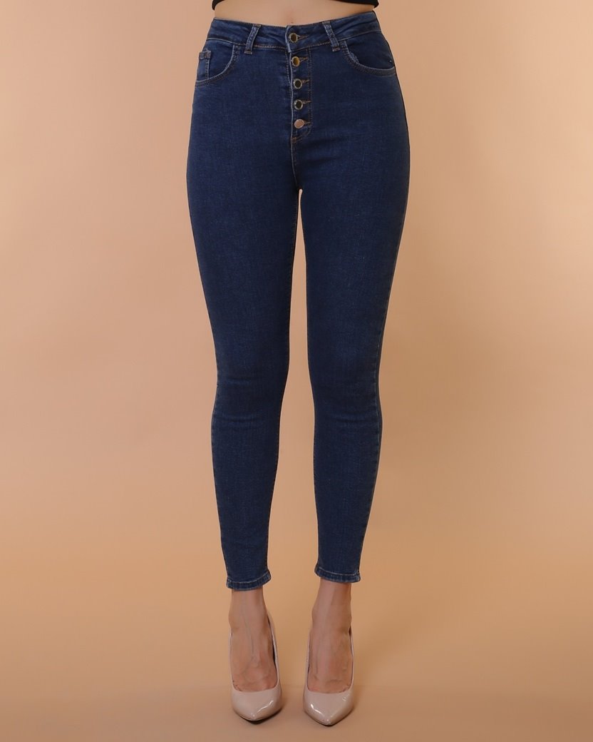 Önü 5 Düğmeli Skinny Kot Pantolon 755