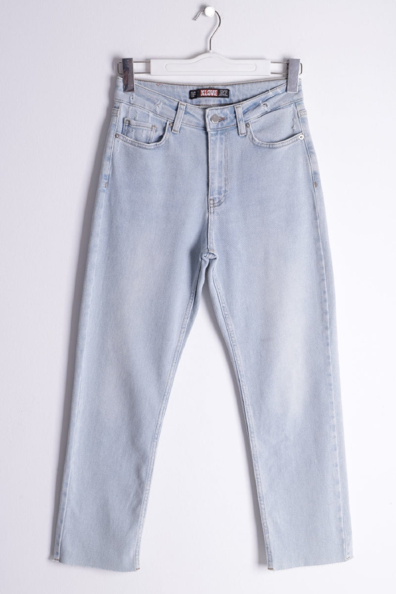 Dikişsiz Paça Mom Fit Kot Pantolon 764