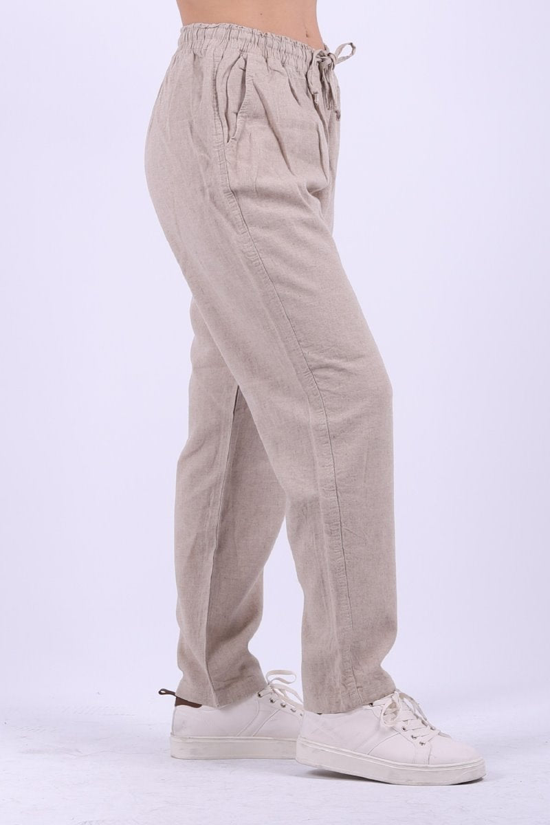 Beli Lastikli Keten Pantolon 996
