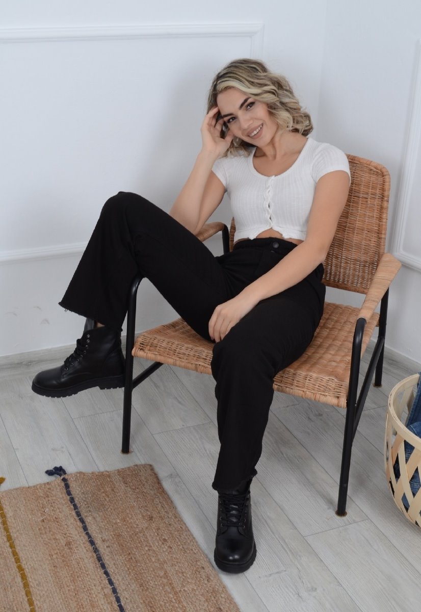 Beli Lastikli Bol Paça Relax Kot Pantolon 789