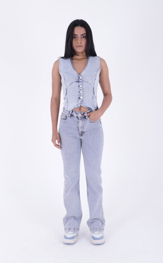 Dikişli Paça Bol Paça Relax Kot Pantolon